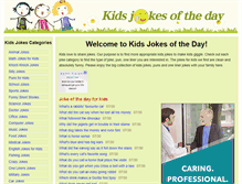 Tablet Screenshot of kidsjokesoftheday.com